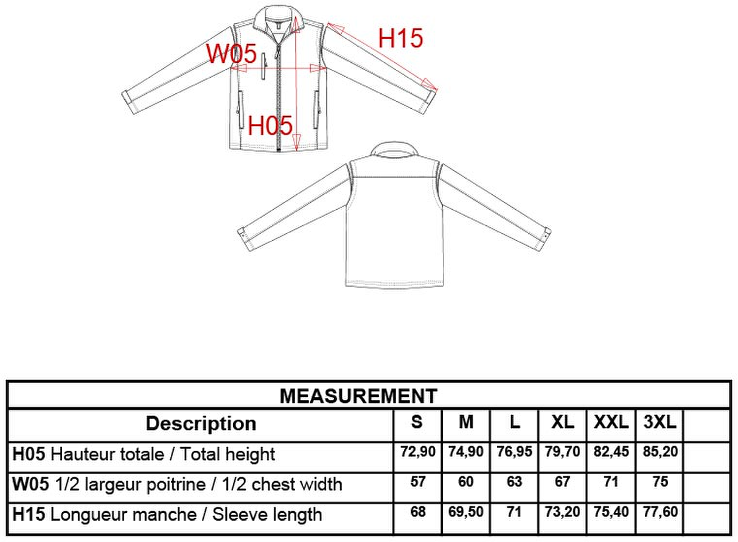 Size chart
