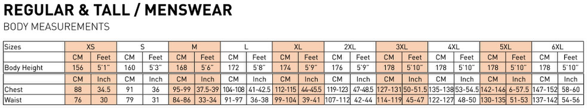 Size chart