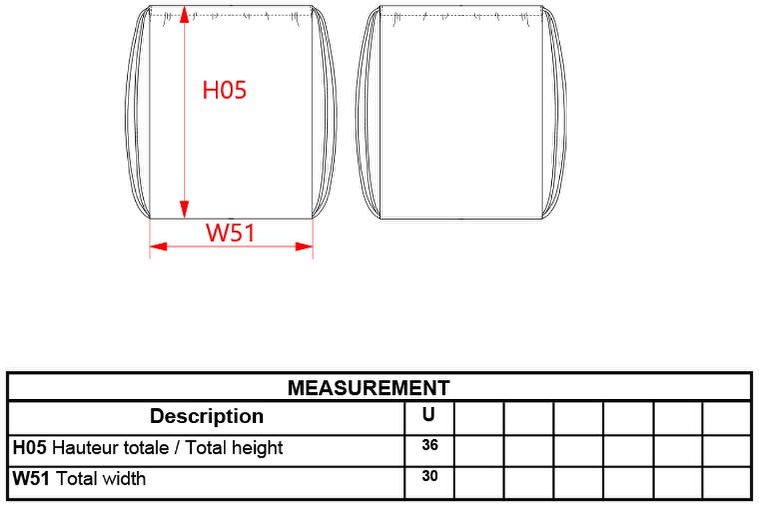 Size chart