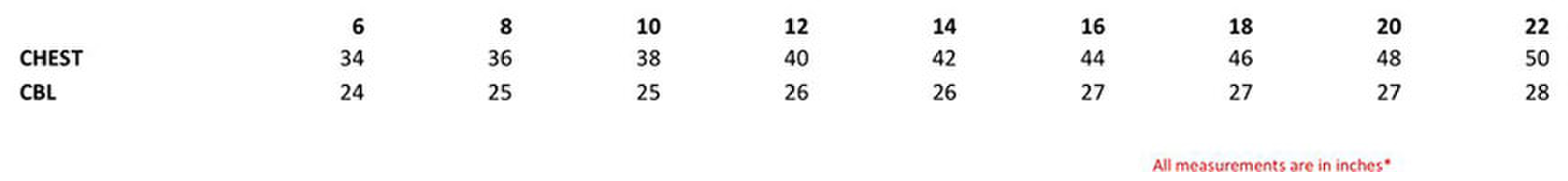 Size chart