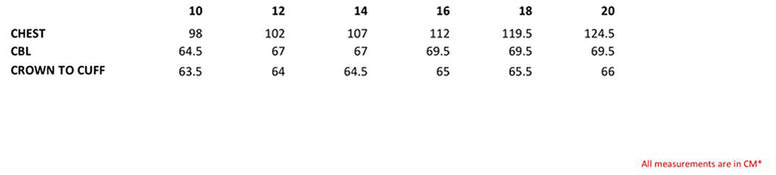 Size chart