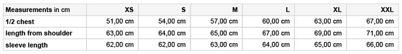 Size chart