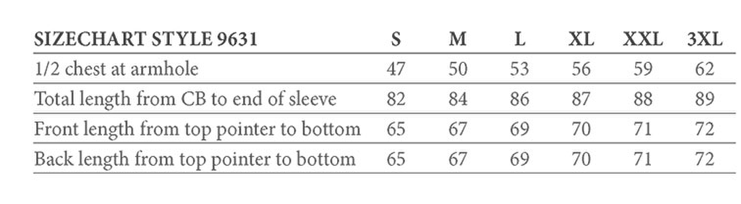 Size chart