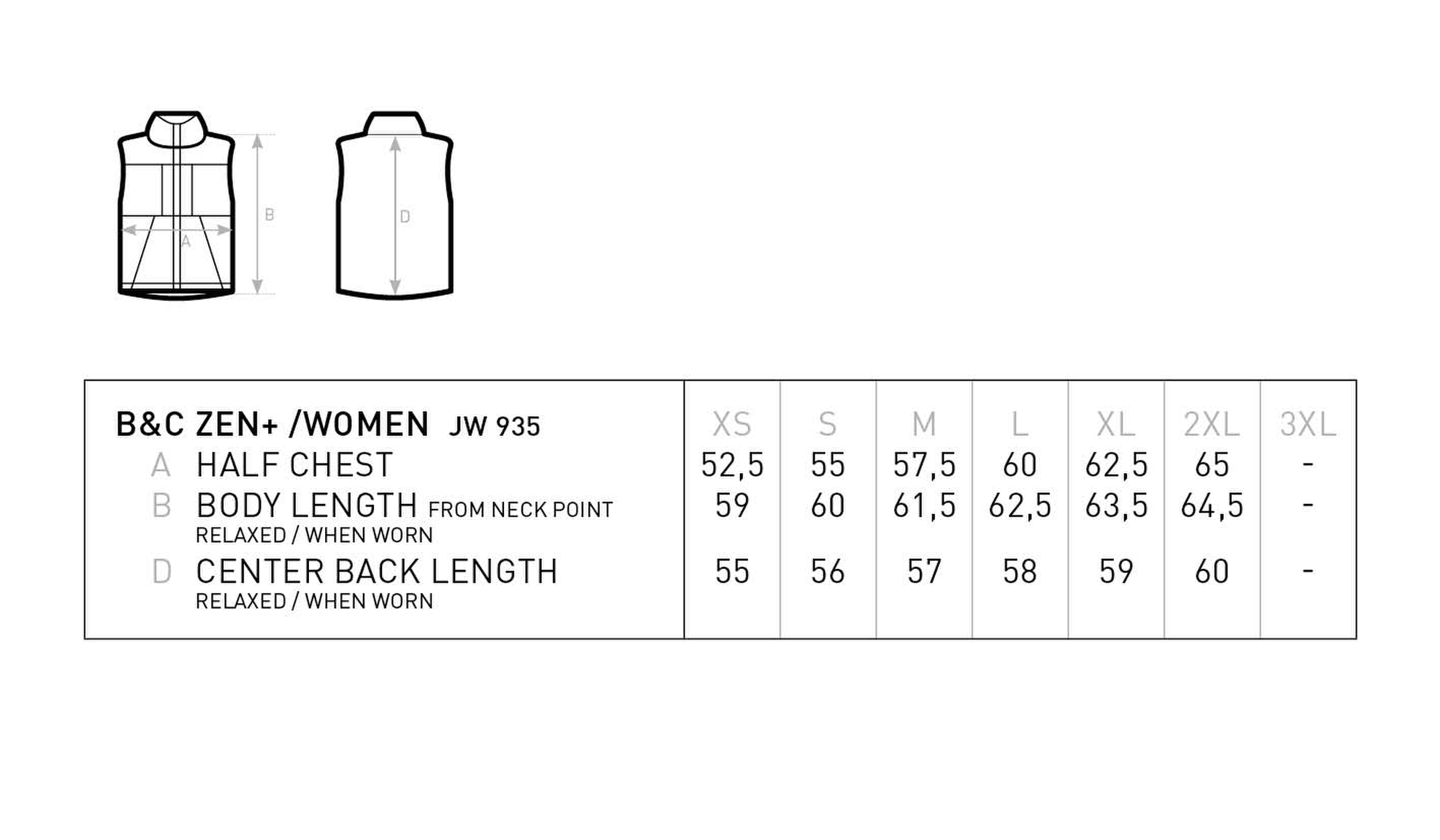Size chart