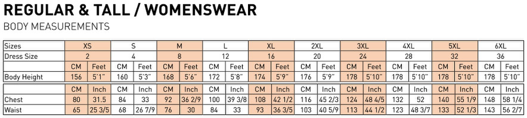 Size chart