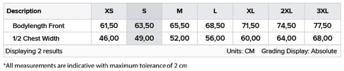 Size chart