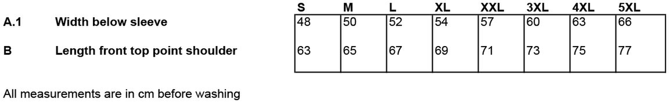 Size chart