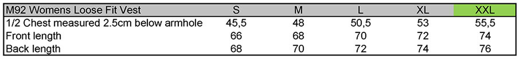 Size chart