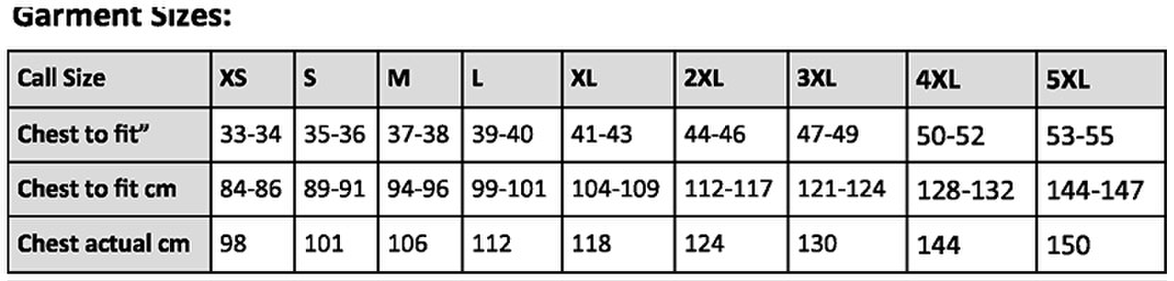 Size chart