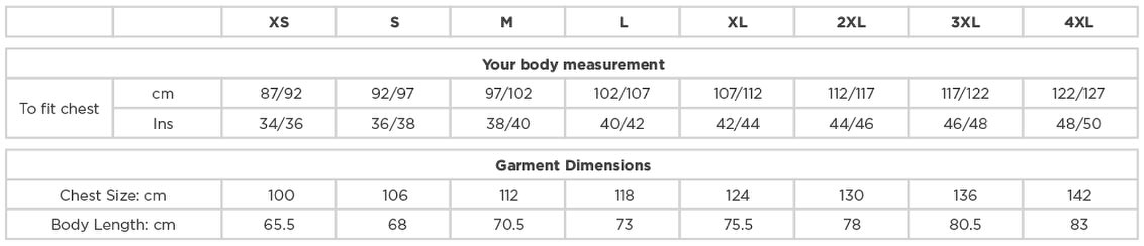 Size chart