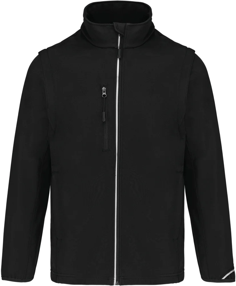 3-Lagen Softshell Jacke mit abnehmbaren Ärmeln
