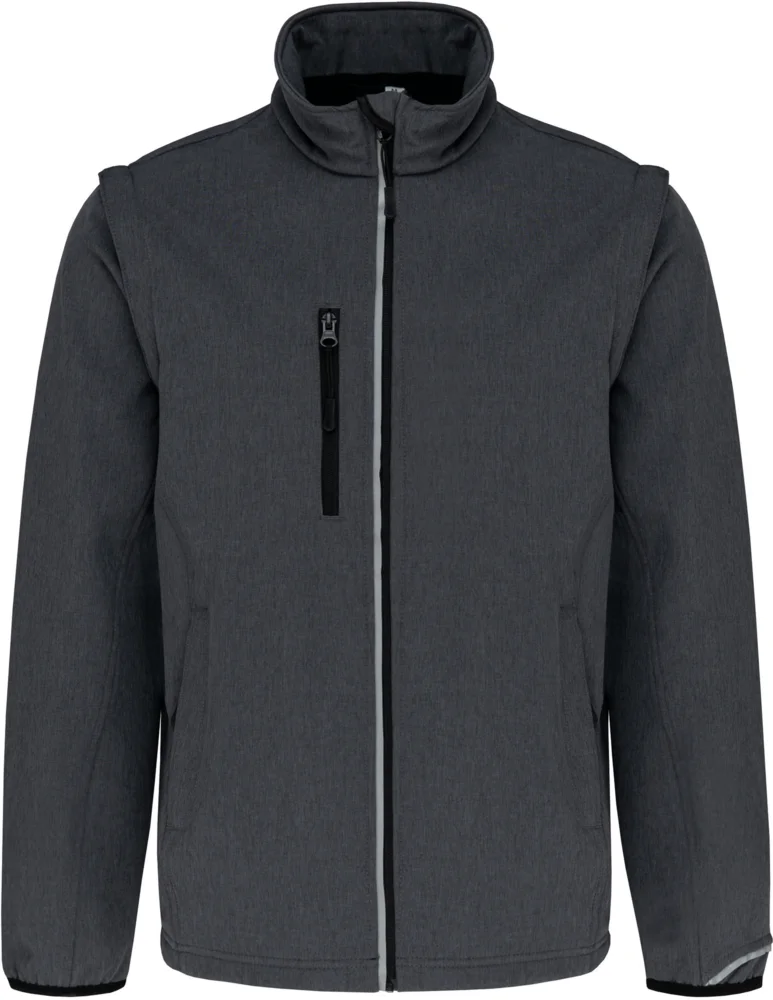 3-Lagen Softshell Jacke mit abnehmbaren Ärmeln