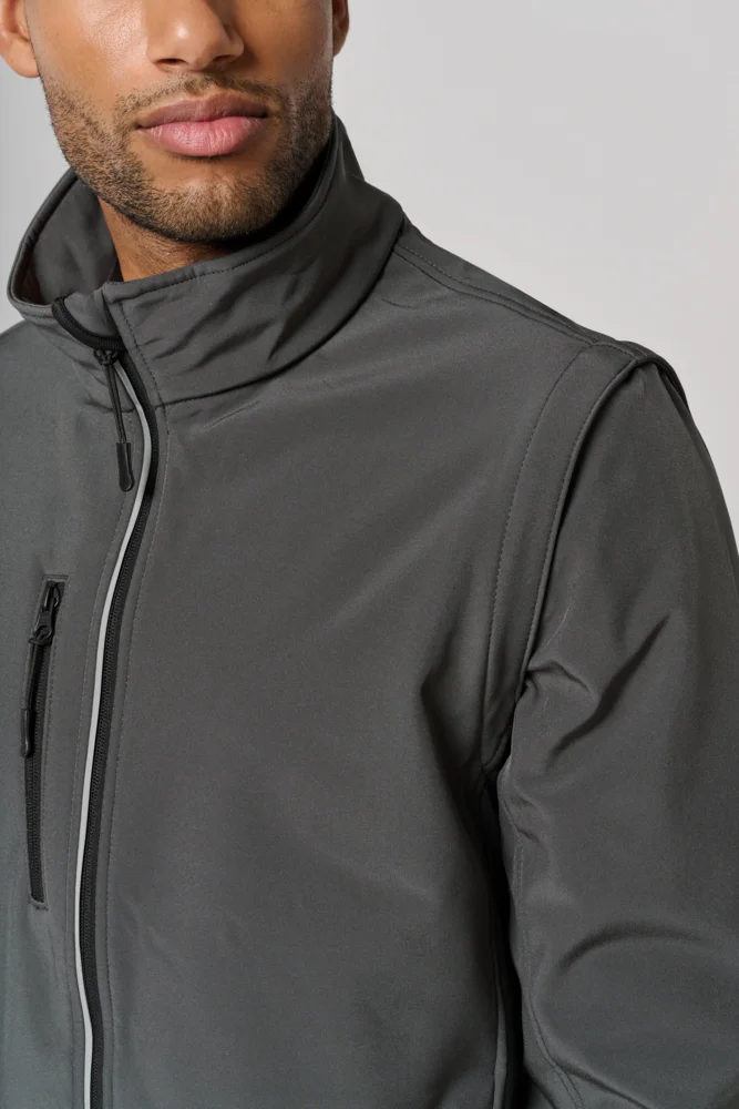 3-Lagen Softshell Jacke mit abnehmbaren Ärmeln