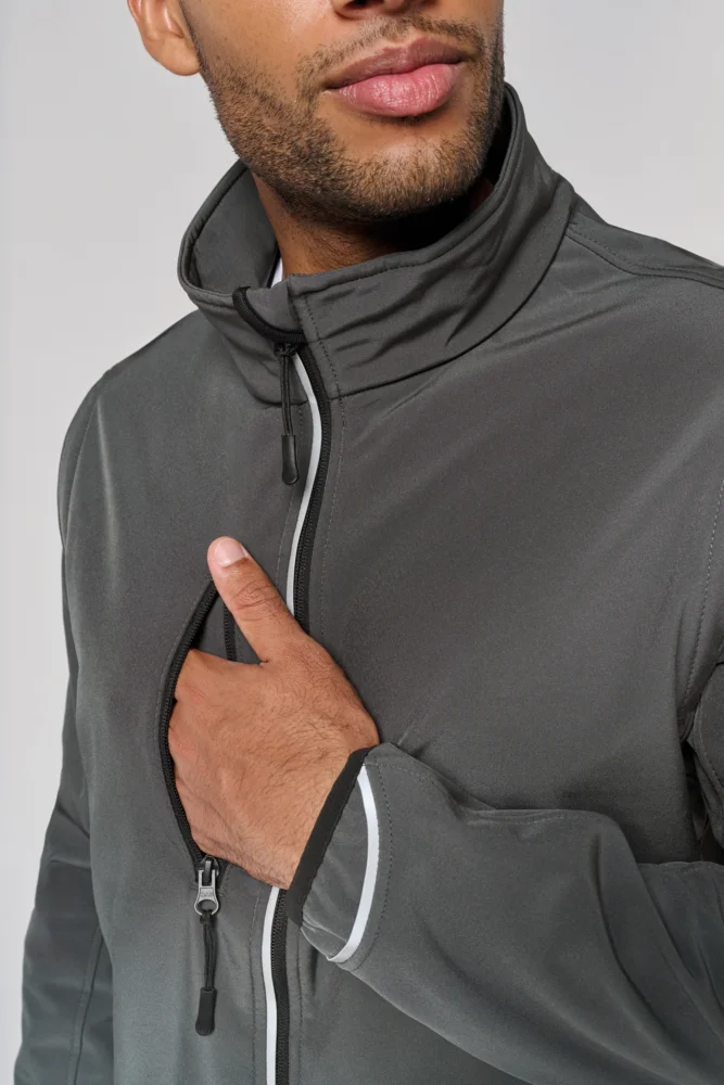 3-Lagen Softshell Jacke mit abnehmbaren Ärmeln