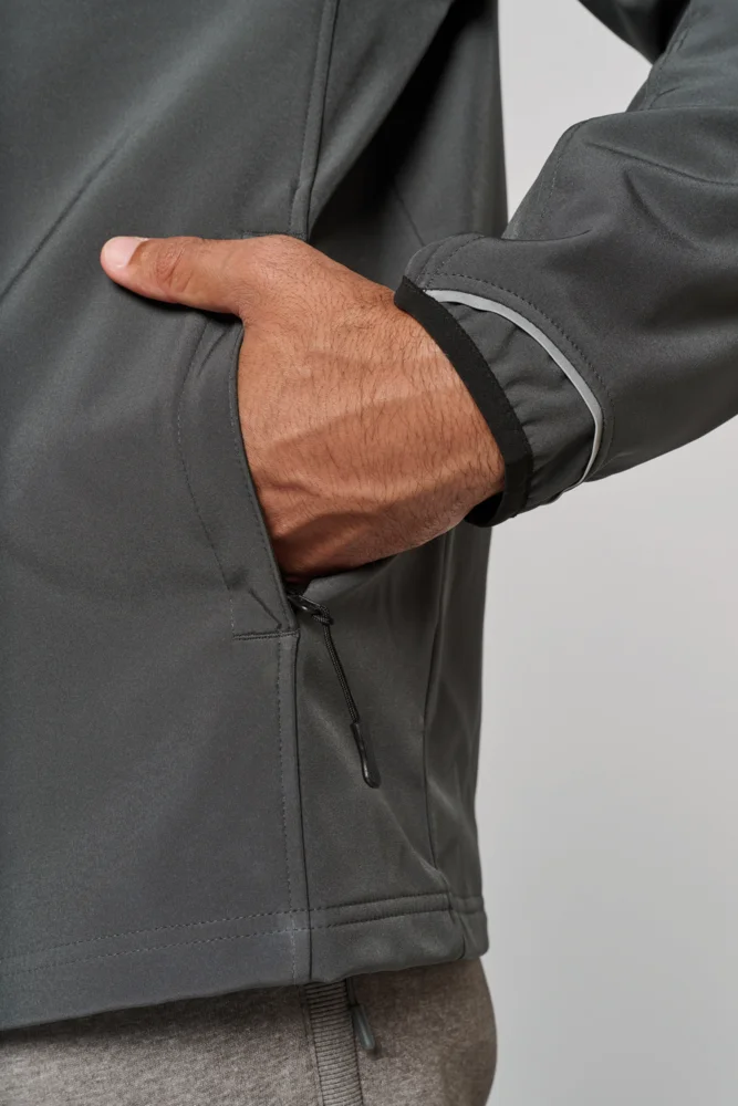 3-Lagen Softshell Jacke mit abnehmbaren Ärmeln