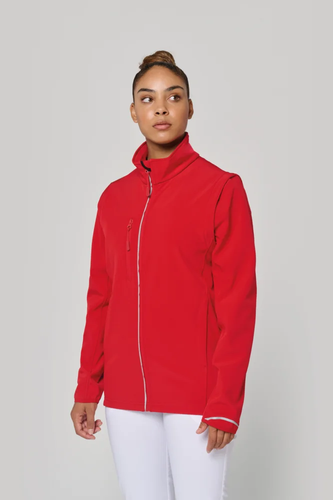 3-Lagen Softshell Jacke mit abnehmbaren Ärmeln