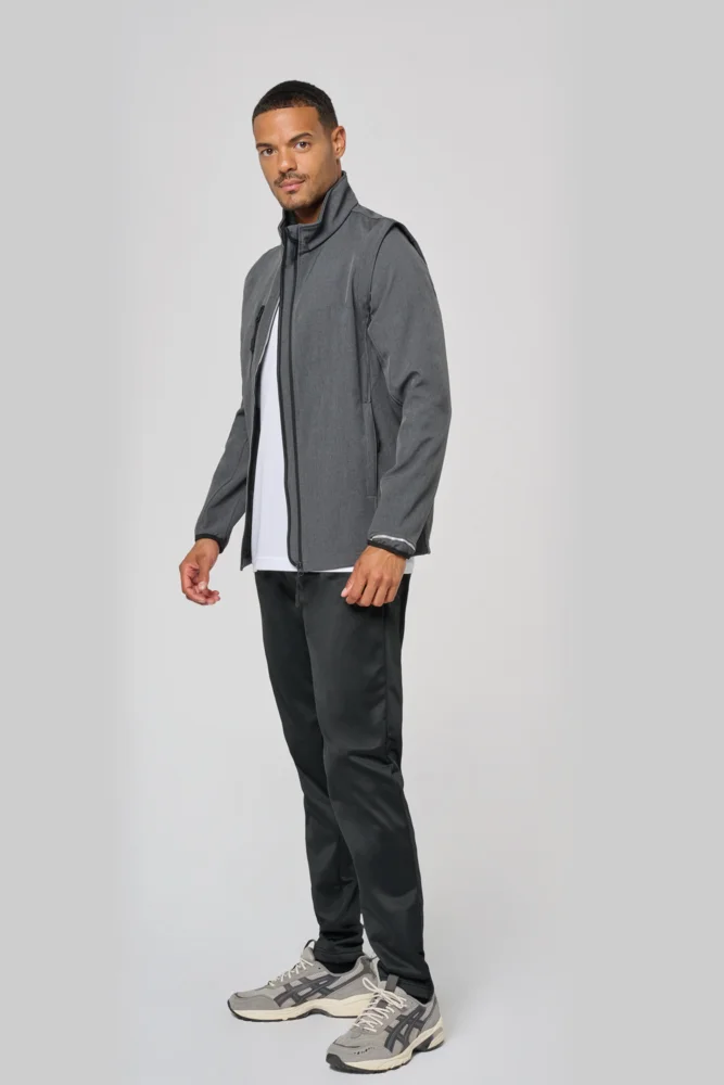 3-Lagen Softshell Jacke mit abnehmbaren Ärmeln