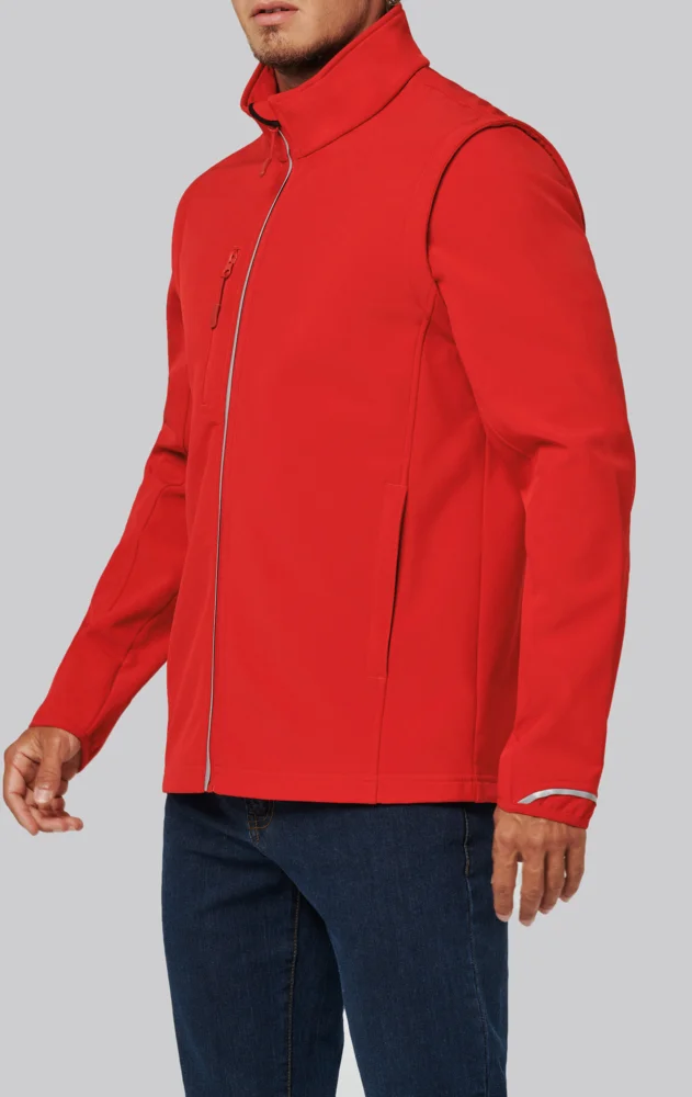 3-Lagen Softshell Jacke mit abnehmbaren Ärmeln