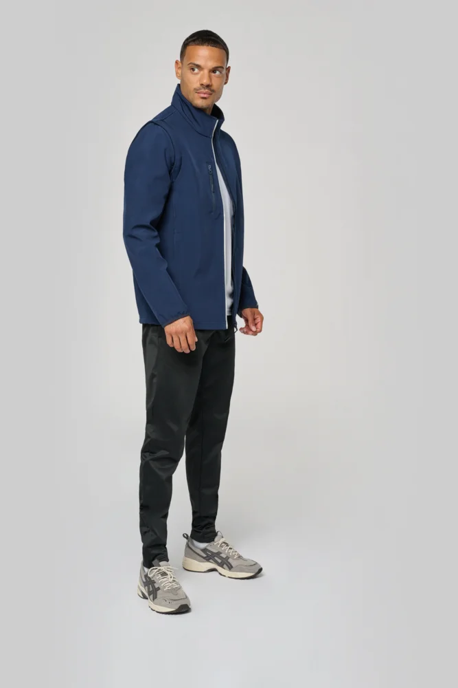 3-Lagen Softshell Jacke mit abnehmbaren Ärmeln
