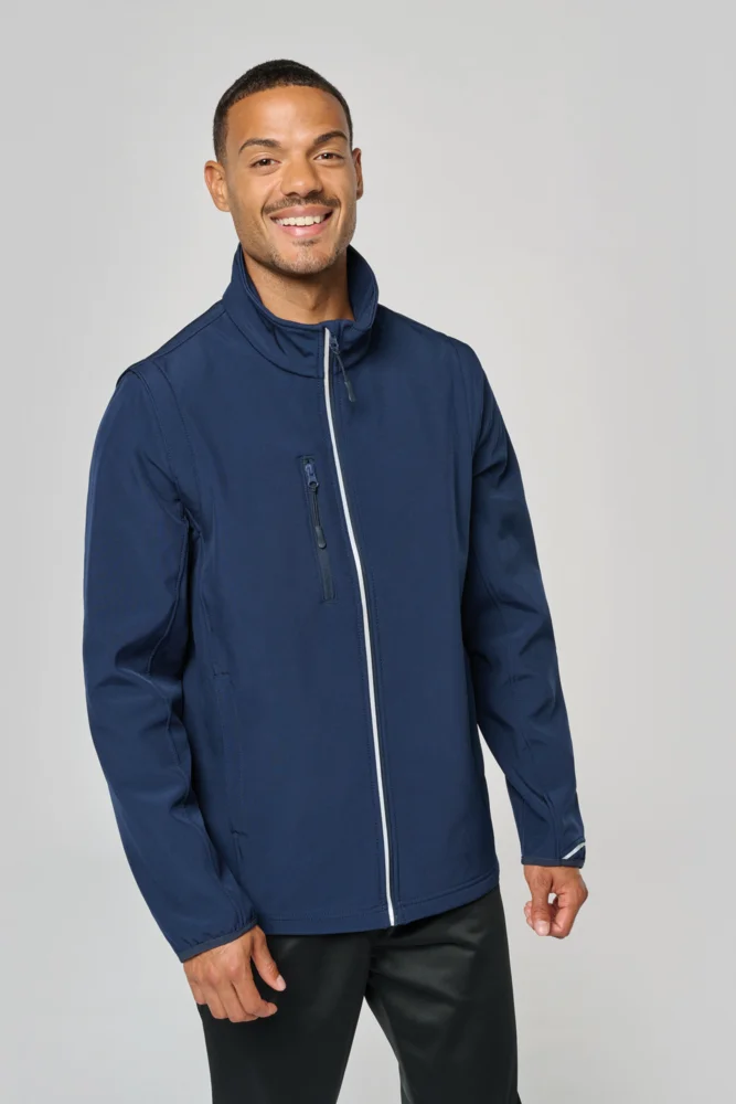 3-Lagen Softshell Jacke mit abnehmbaren Ärmeln