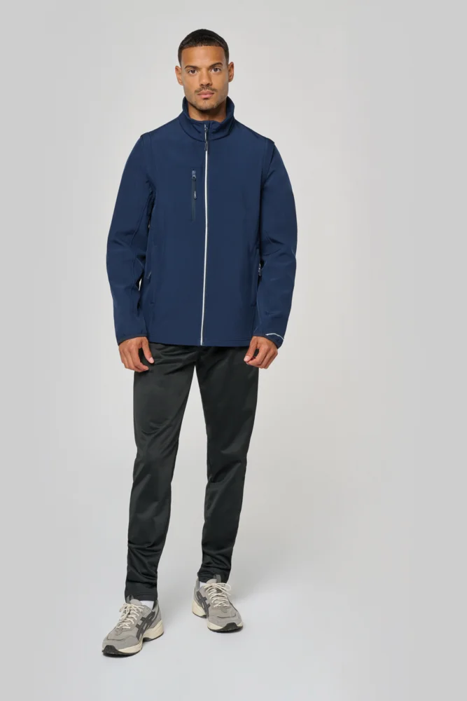 3-Lagen Softshell Jacke mit abnehmbaren Ärmeln