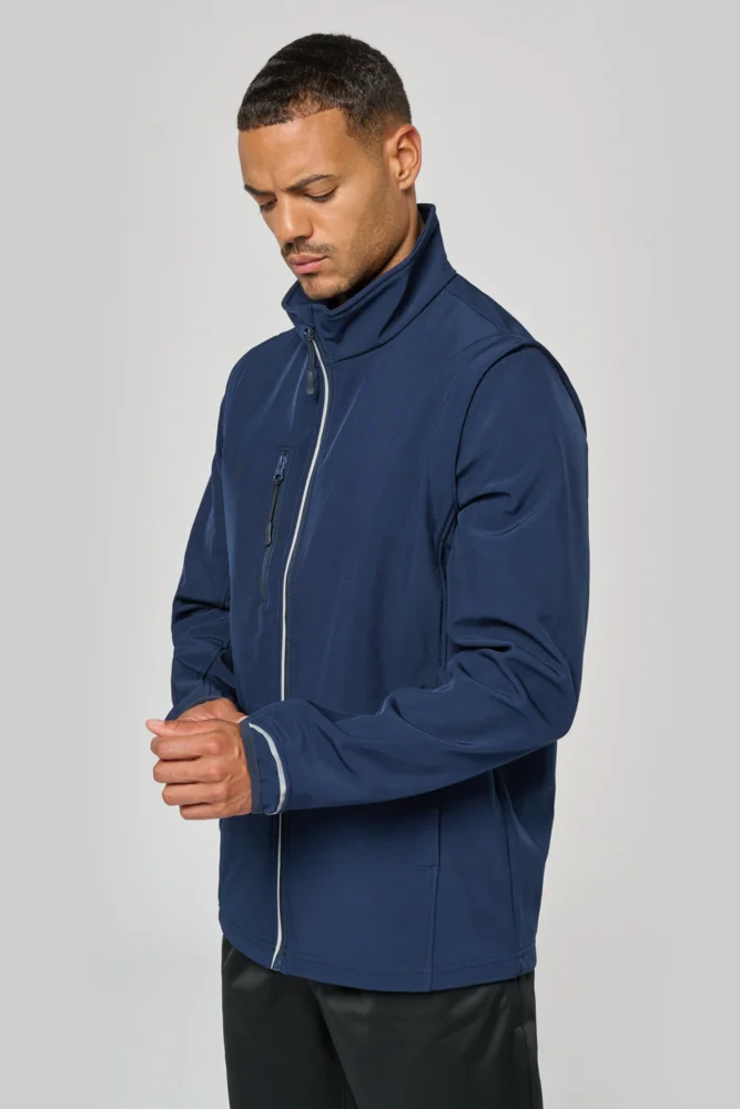 3-Lagen Softshell Jacke mit abnehmbaren Ärmeln