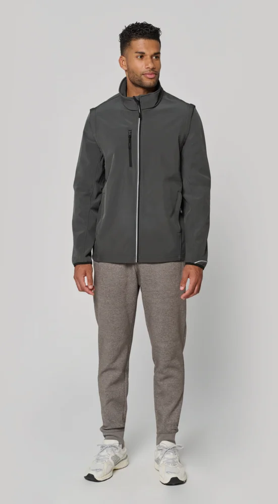 3-Lagen Softshell Jacke mit abnehmbaren Ärmeln