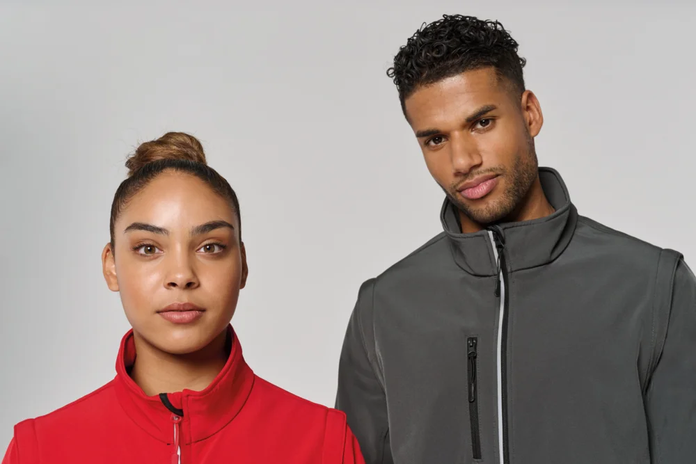 3-Lagen Softshell Jacke mit abnehmbaren Ärmeln