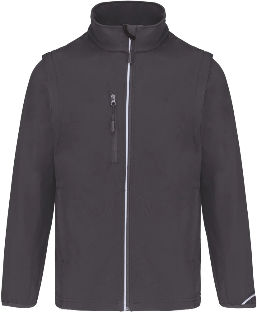 3-Lagen Softshell Jacke mit abnehmbaren Ärmeln