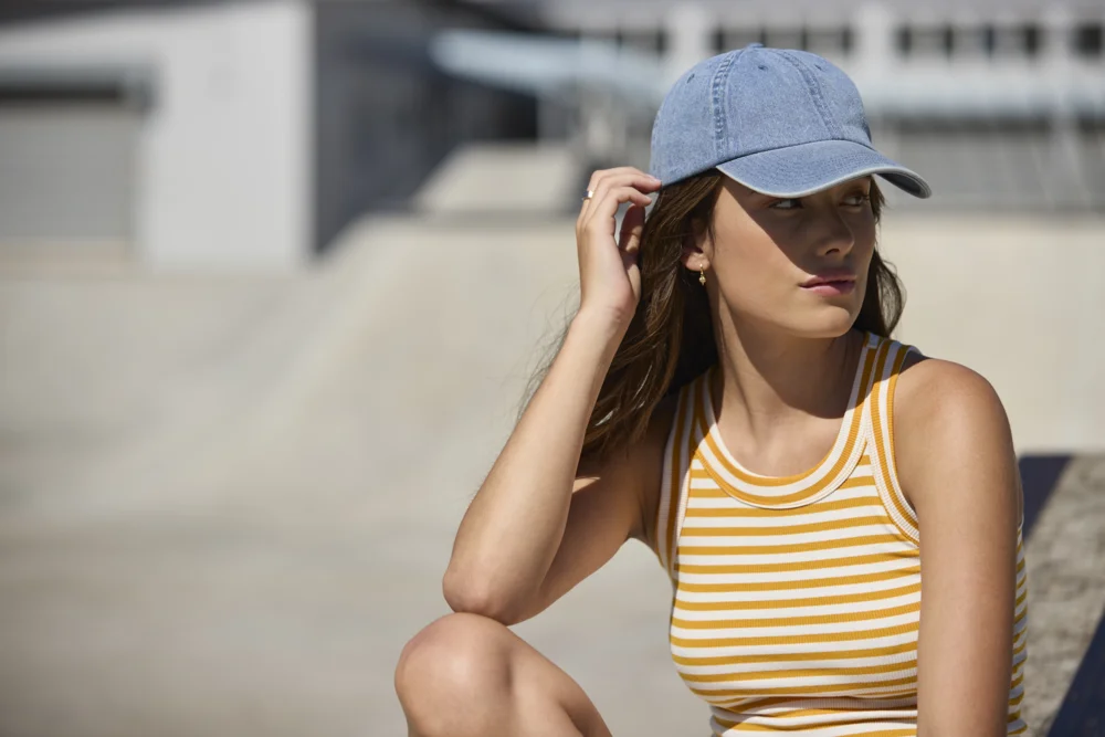 6 Panel Denim Cap