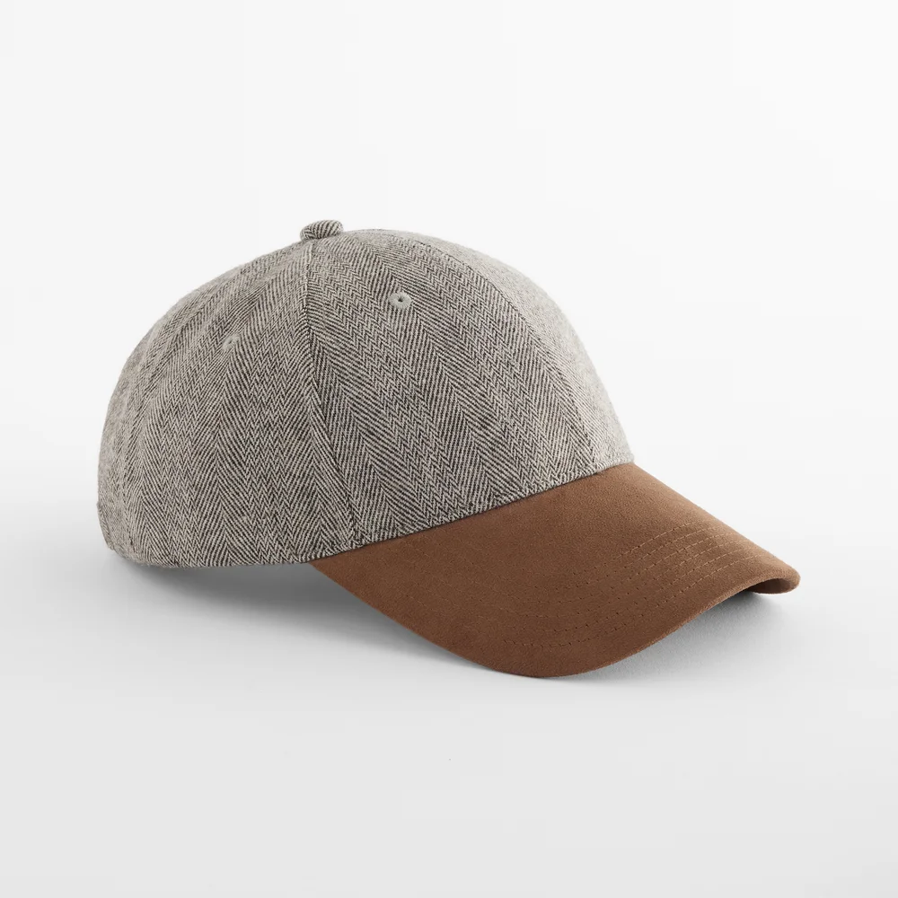 6 Panel Kappe "Herringbone Suede"