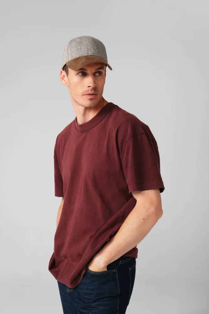 6 Panel Kappe "Herringbone Suede"