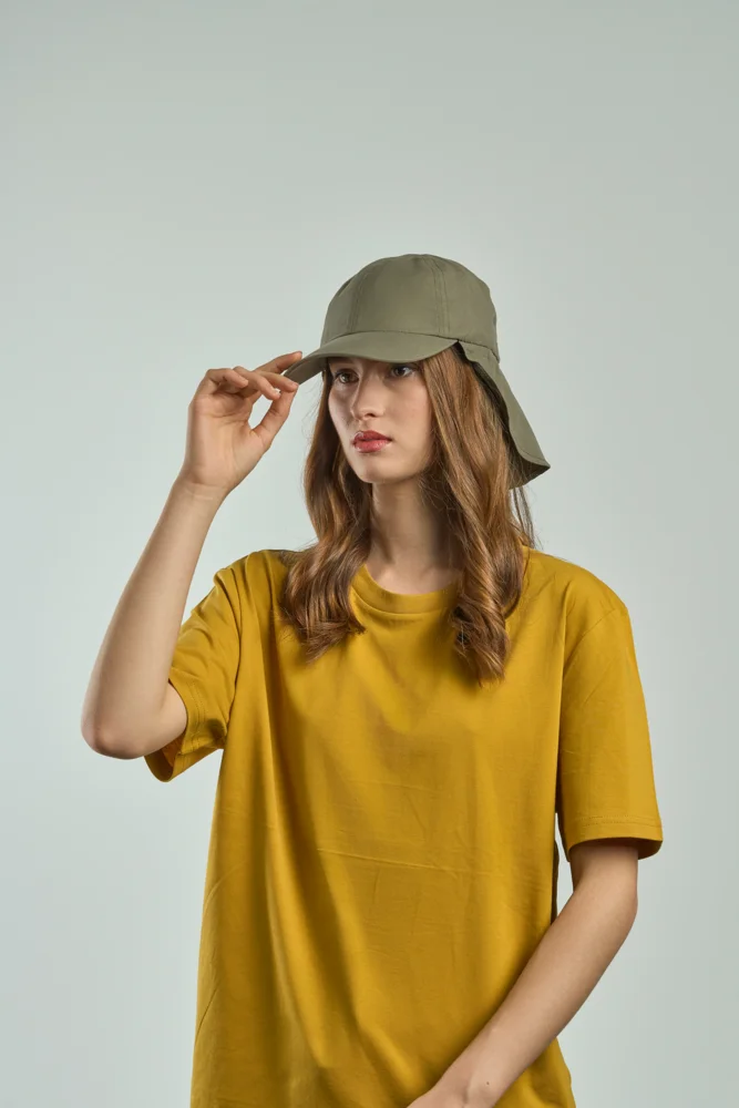 6 Panel Kappe mit Nackenschutz