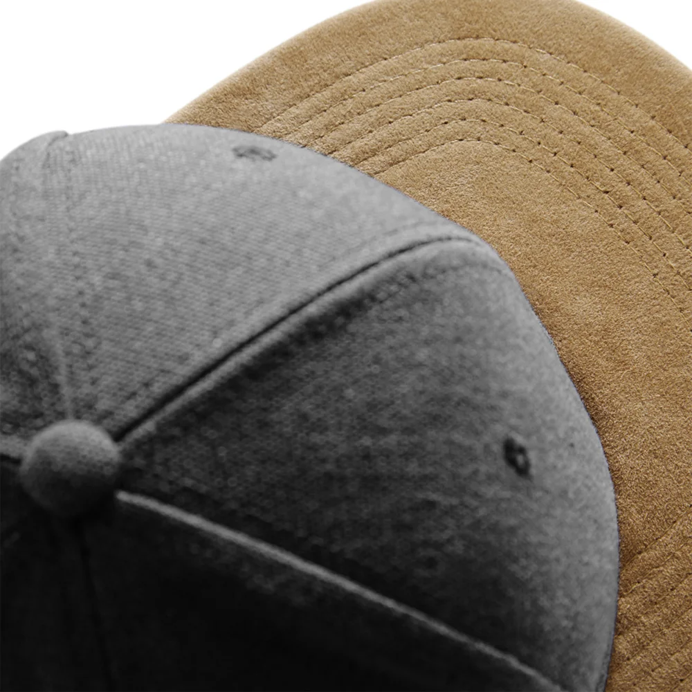 6 Panel Kappe "Suede Peak Snapback"