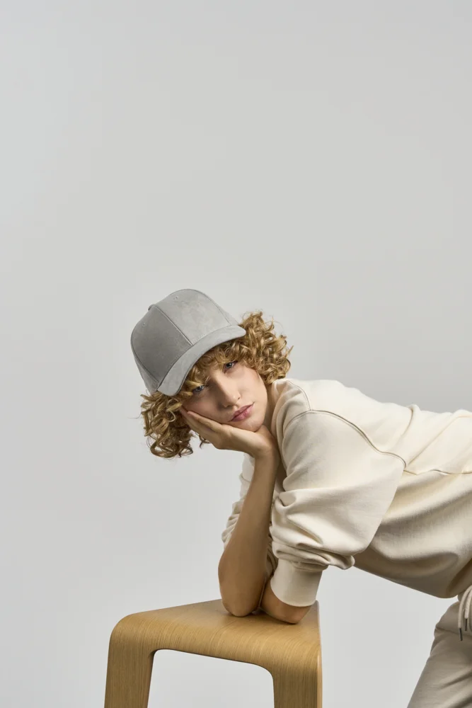 6 Panel cap suede look