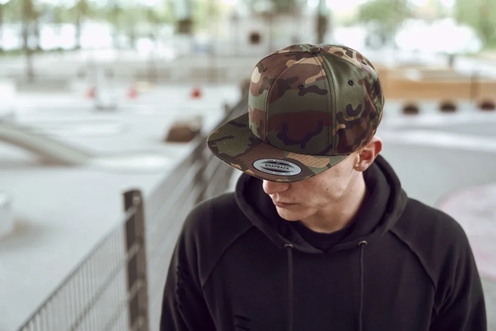 6 Panel Snapback Kappe "Camo"
