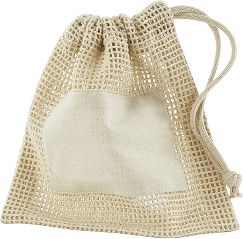 Bio-Baumwoll Netztasche mit Zugkordel