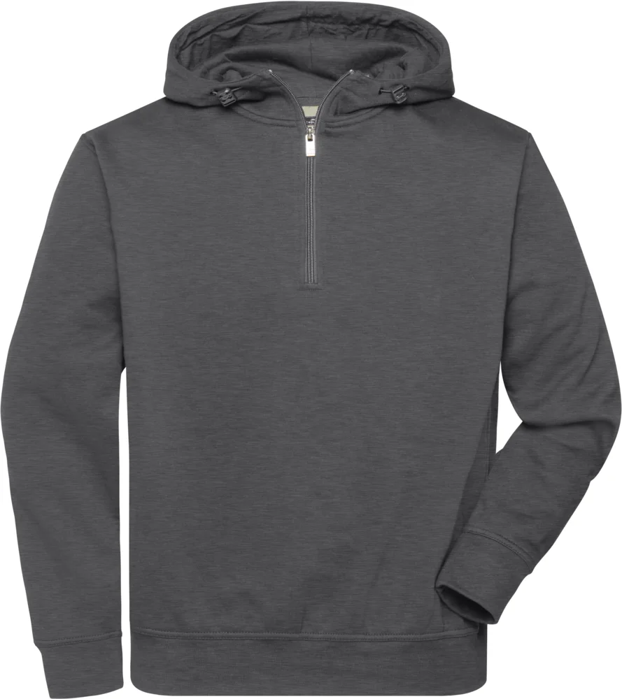 Bio Workwear Kapuzen Sweater mit "1/4" Zip