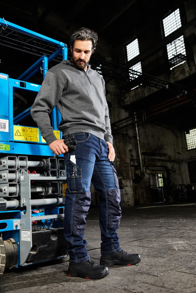 Bio Workwear Kapuzen Sweater mit "1/4" Zip