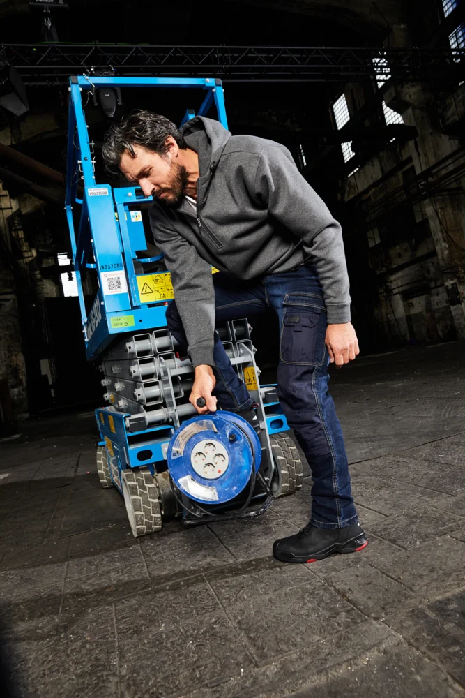 Bio Workwear Kapuzen Sweater mit "1/4" Zip