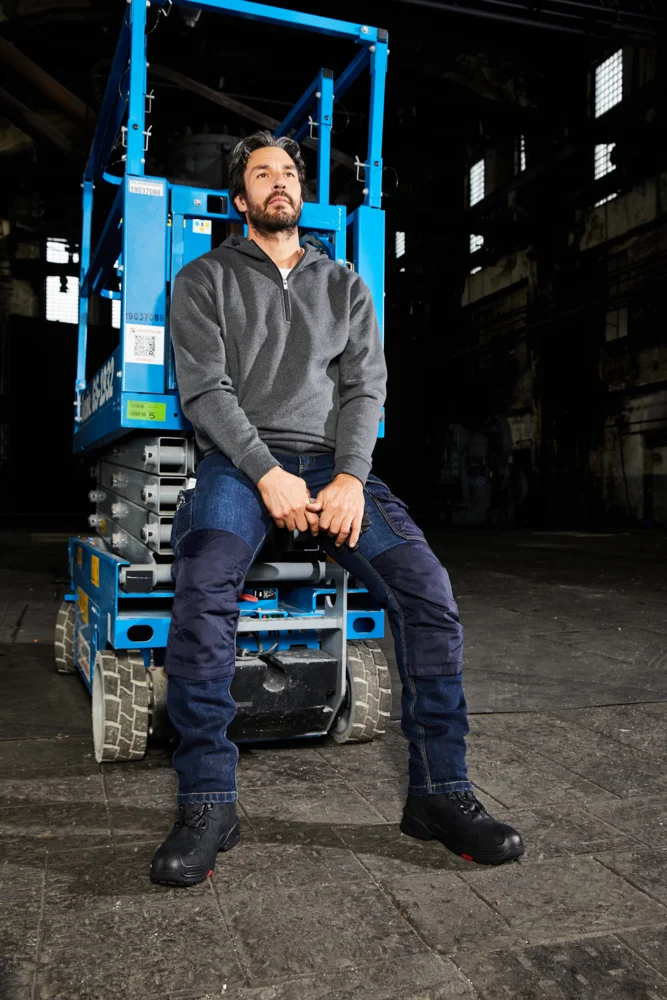Bio Workwear Kapuzen Sweater mit "1/4" Zip