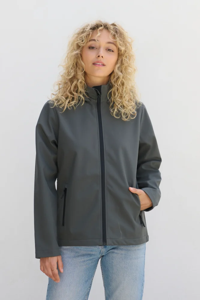 Damen 2-Lagen Kapuzen Softshell Jacke