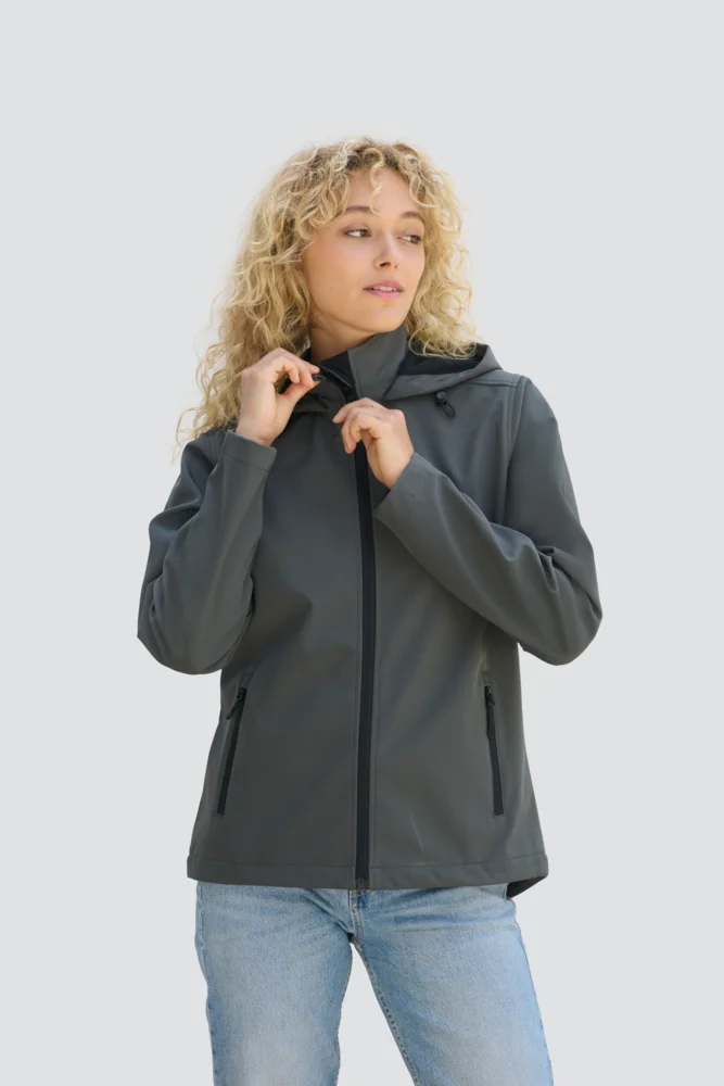 Damen 2-Lagen Kapuzen Softshell Jacke