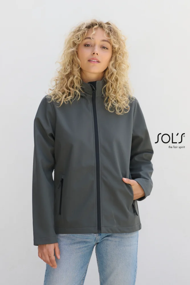 Damen 2-Lagen Kapuzen Softshell Jacke