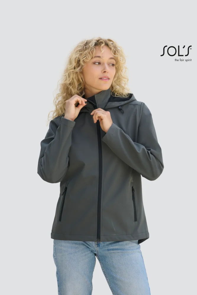 Damen 2-Lagen Kapuzen Softshell Jacke