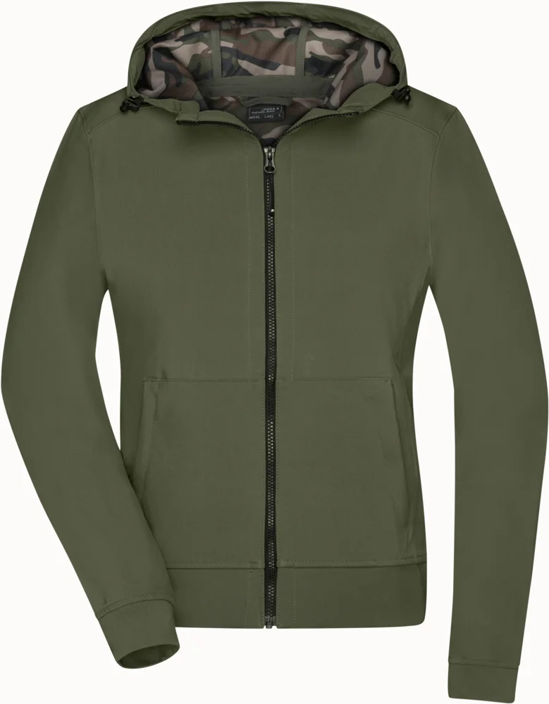 Damen 2-Lagen Kapuzen Softshell Jacke