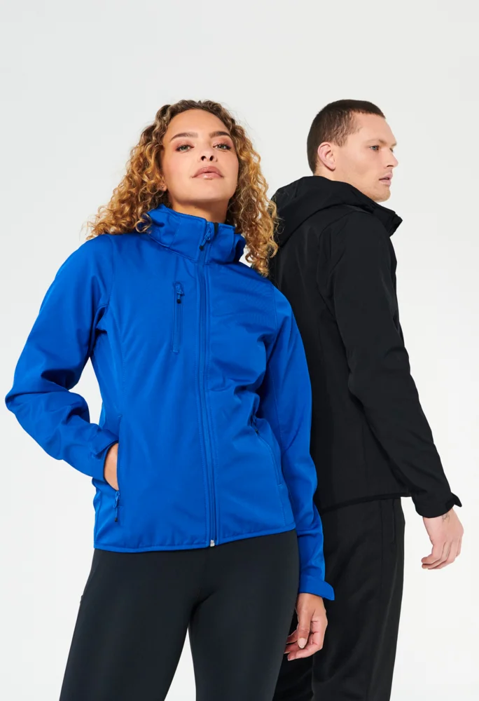 Damen 3-Lagen Kapuzen Softshell Jacke
