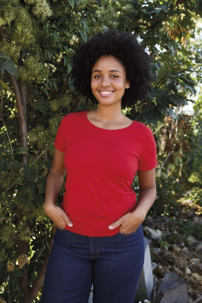 Damen Bio T-Shirt mit Umschlag