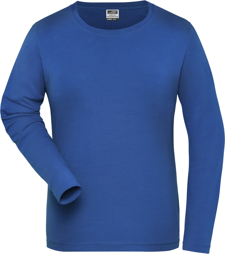 Damen Bio Workwear Stretch T-Shirt langarm - Solid