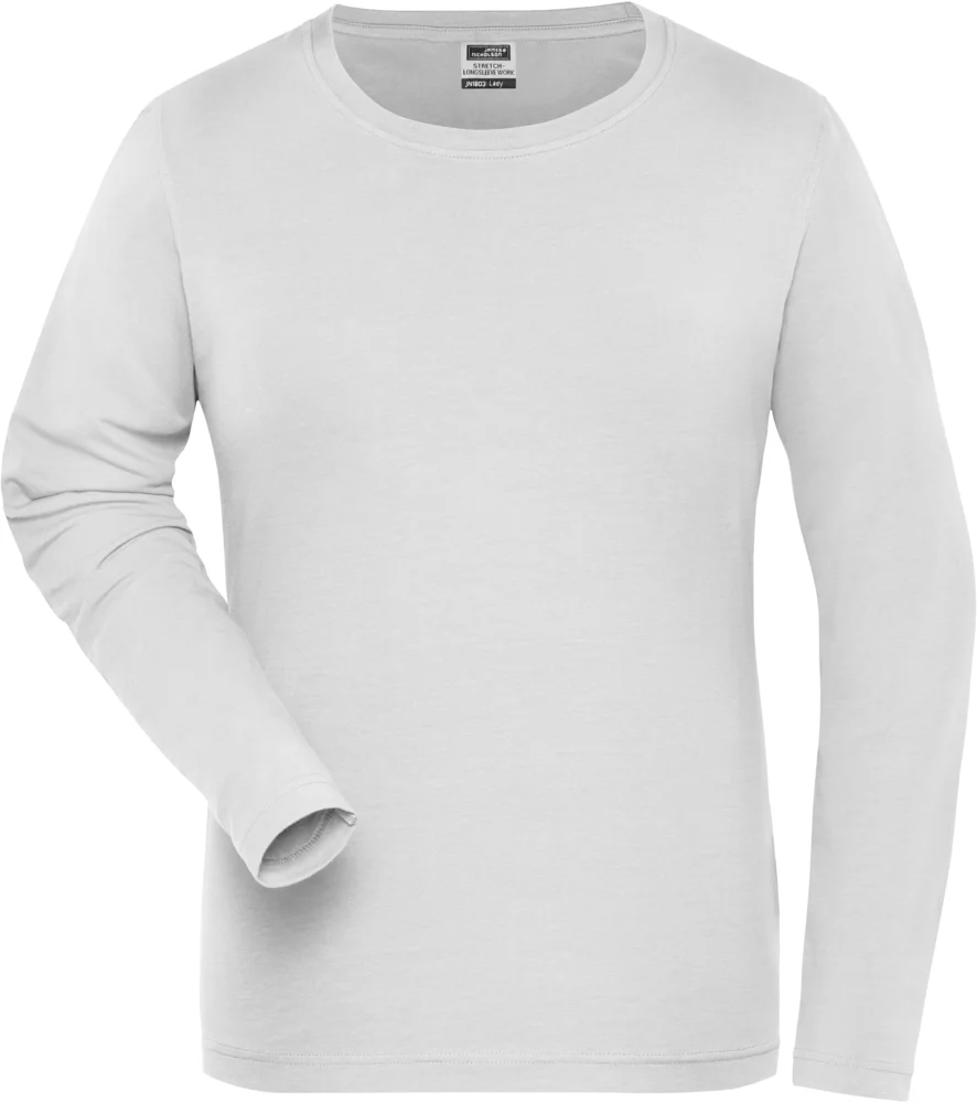 Damen Bio Workwear Stretch T-Shirt langarm - Solid